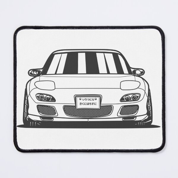 Item preview, MONOCHROME BLACK AND WHITE MAZDA RX-7  designed and sold by TrilogyMerch.