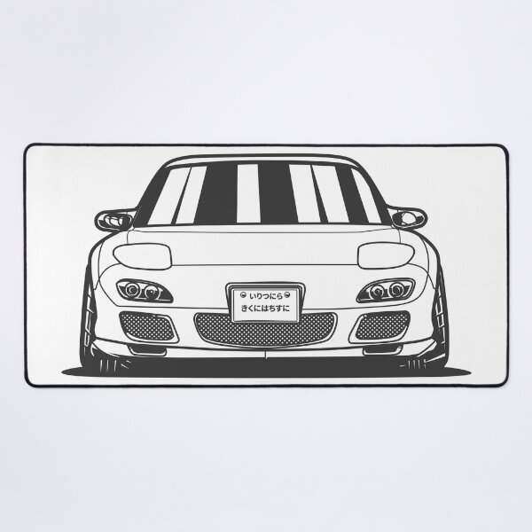 Item preview, MONOCHROME BLACK AND WHITE MAZDA RX-7  designed and sold by TrilogyMerch.