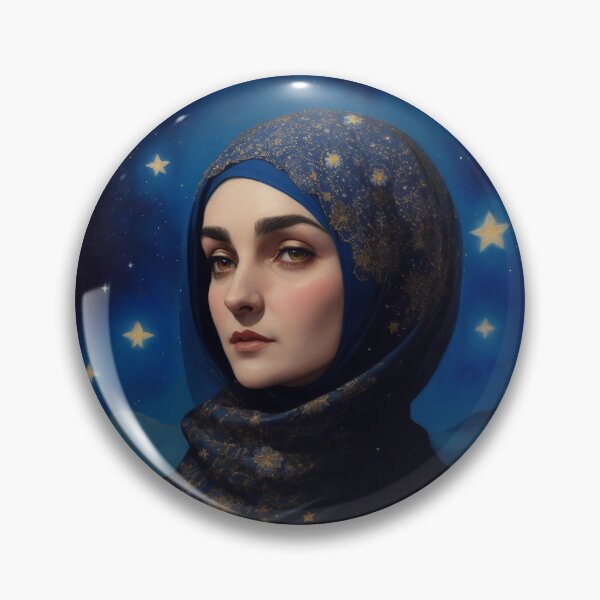 Item preview, Sinead OConnor wearing a hejab in a starry night sky designed and sold by AFUNARTZ.