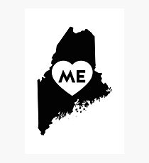 I Love Maine State Photographic Print