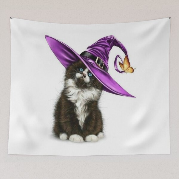 Item preview, Cat wearing witch hat designed and sold by LirneShotsk.