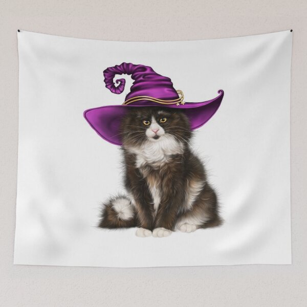Item preview, Cat wearing witch hat designed and sold by LirneShotsk.