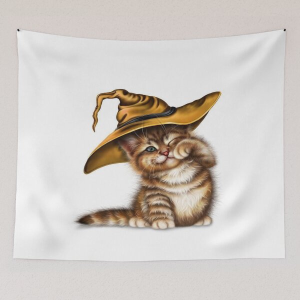 Item preview, Cat wearing witch hat designed and sold by LirneShotsk.
