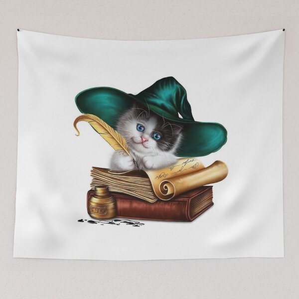 Item preview, Cat wearing witch hat designed and sold by LirneShotsk.