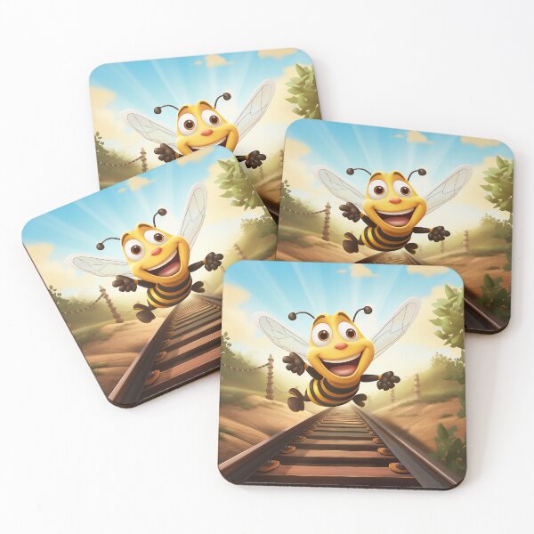 Item preview, Honeybee 3 over railroad tracks designed and sold by DigitiDaydreams.