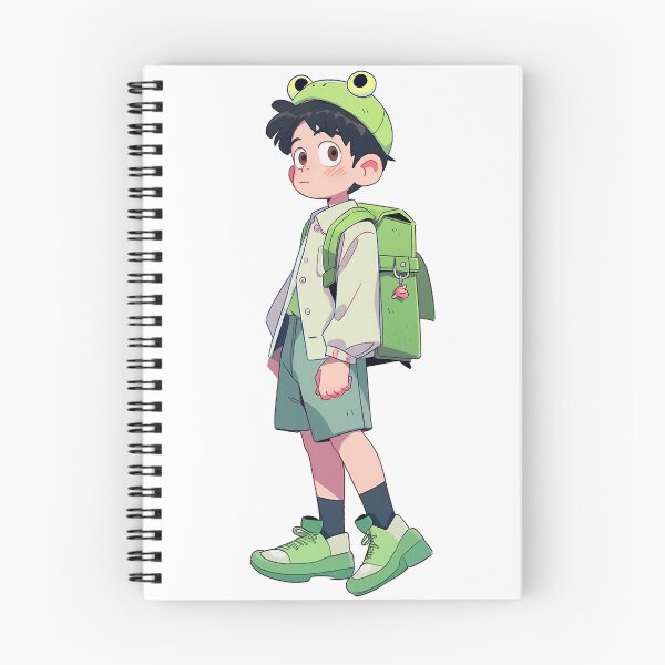 Artikelvorschau, Anime-Frosch-Schuljunge mit Retro-90er-Jahre-Cool-Kawaii-Ästhetik: Ein grüner japanischer Y2K-Stil. Zurück zur Schule Froggy für Froschliebhaber entworfen und verkauft von RibbitFans101.