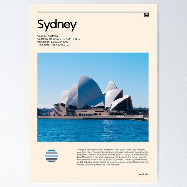 Item preview, Visit Sydney, Australia (Travel poster) designed and sold by RabbitK.