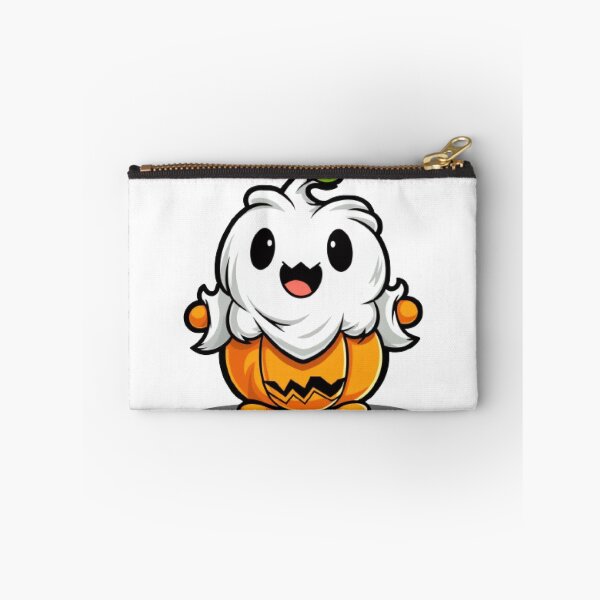 Item preview, pumpkin with Ghost: Spooky Duo T-Shirt designed and sold by Rebekkahsdesign.