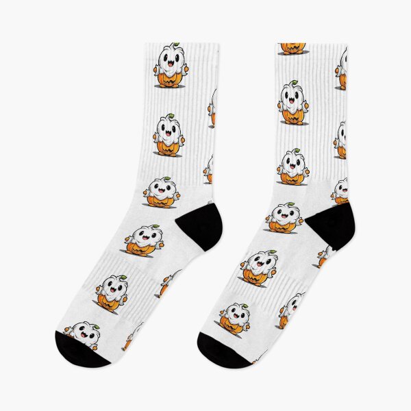 Item preview, pumpkin with Ghost: Spooky Duo T-Shirt designed and sold by Rebekkahsdesign.