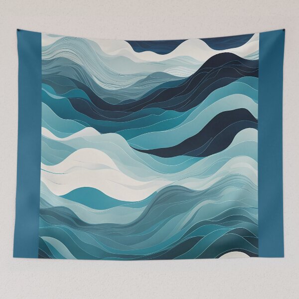 Item preview, Olas Azules del Mar - blue sea waves pattern designed and sold by Omarupattern51.
