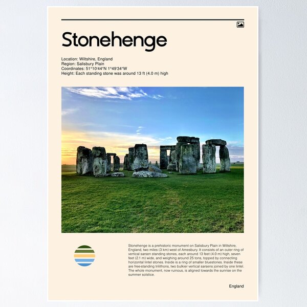 Item preview, Visit Stonehenge, England (Travel poster) designed and sold by RabbitK.