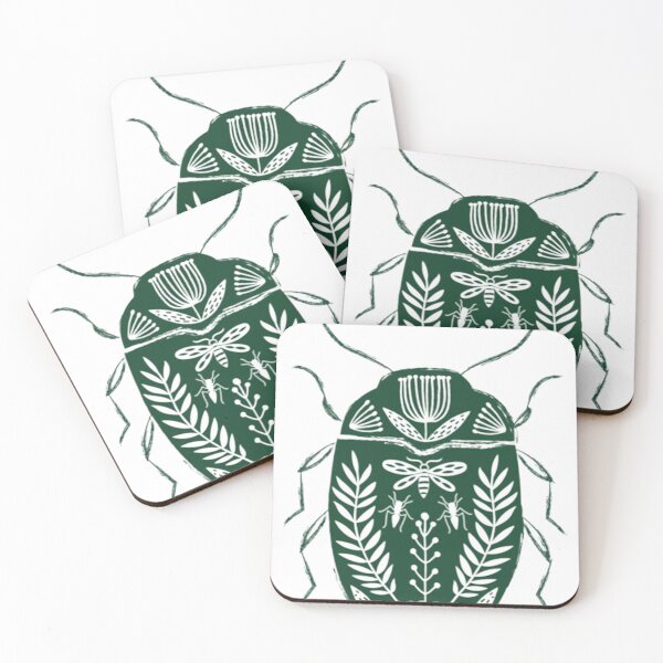 Item preview, Folk beetle dark green designed and sold by Camille-Miranda.