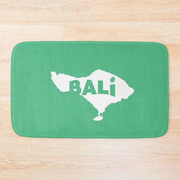 Item preview, BALI Map with Spirited Shout Country Name - Typography Text Design - White Green color designed and sold by AMGraphicStudio.