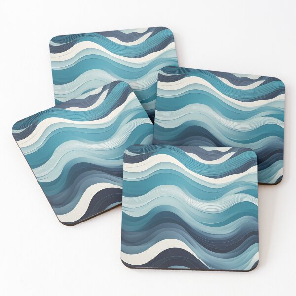 Item preview, Ocean Blue Wave - blue sea waves pattern designed and sold by Omarupattern51.