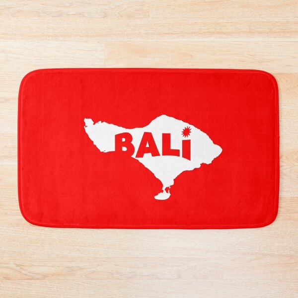 Item preview, BALI Map with Spirited Shout Country Name - Typography Text Design - White Red color designed and sold by AMGraphicStudio.