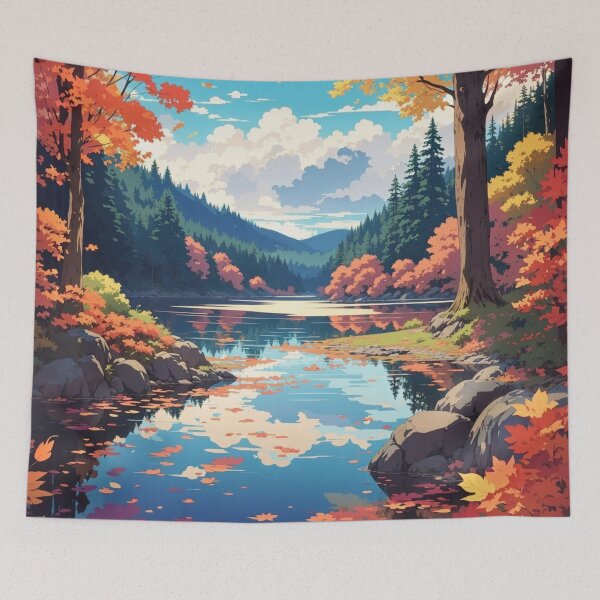 Item preview, Fallen Leaves and Calm Waters: A Tranquil Lake Scene designed and sold by Ngea.