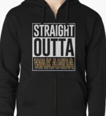Kente-Inspired Straight Outta Wakanda Tees Zipped Hoodie