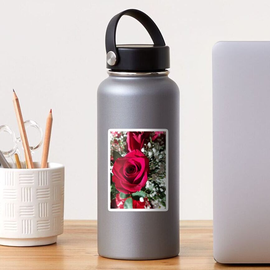 Roses and Baby's Breath Sticker