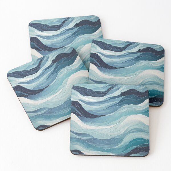 Item preview, Wonderful ocean-blue sea waves pattern designed and sold by Omarupattern51.