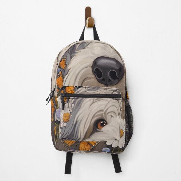 Item preview, Sheepdog with Flowers and Butterflies designed and sold by HabitableMoons.