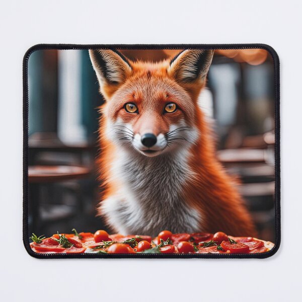 Item preview, A fox in the pizzeria eating pizza. designed and sold by solixsparkle.