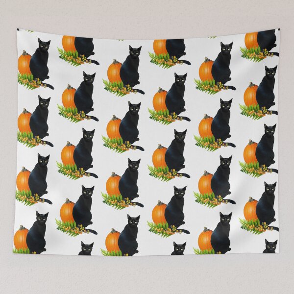 Aperçu de l'œuvre Fougères de citrouille de chat noir créée et vendue par catsclips.