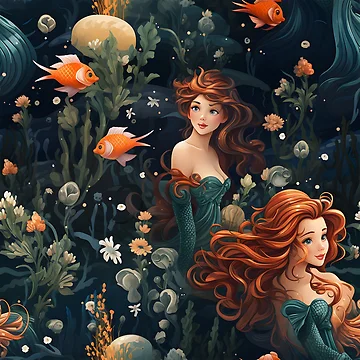 Artwork thumbnail, Mermaids Pattern 2 by DigitalPatternx