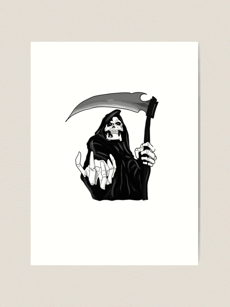 Stenciled Grim Reaper Halloween Canvas