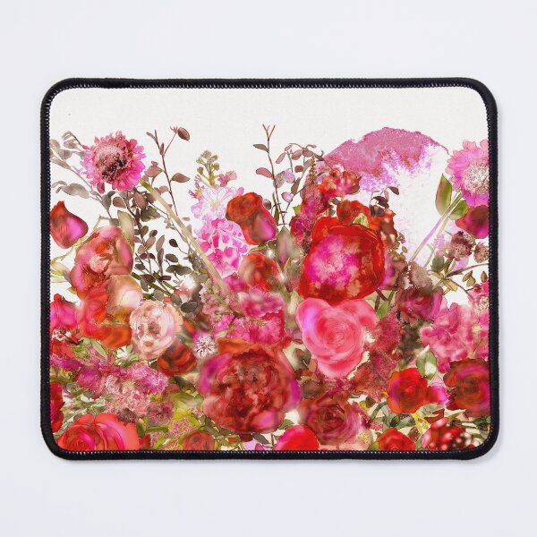 Aperçu de l'œuvre Aquarelle de fleurs rouges et roses créée et vendue par MouseCatty.
