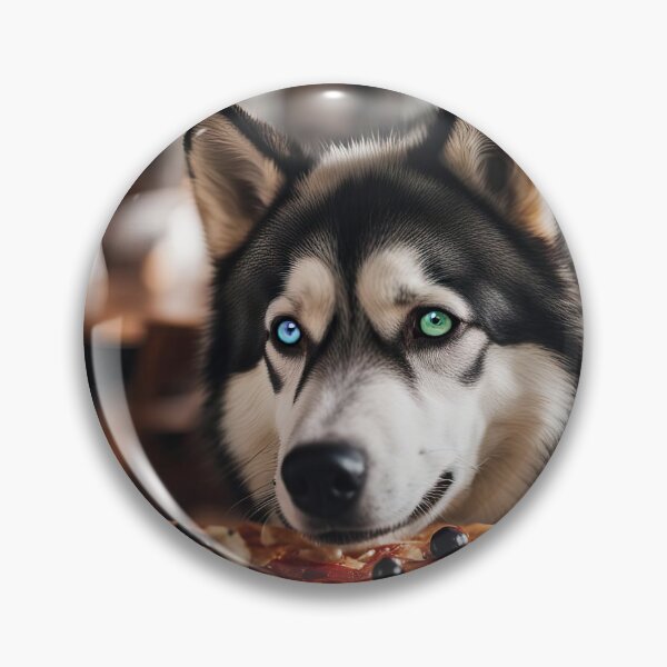 Item preview, A dog in a restaurant eating pizza. designed and sold by solixsparkle.