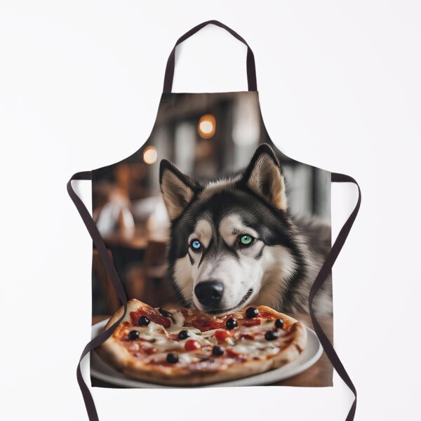 Item preview, A dog in a restaurant eating pizza. designed and sold by solixsparkle.