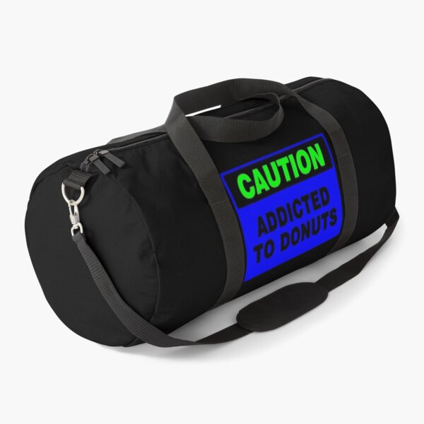 Item preview, Caution Addicted To Donuts, Blue Sign, Bold Black Lettering designed and sold by AASparksDesigns.