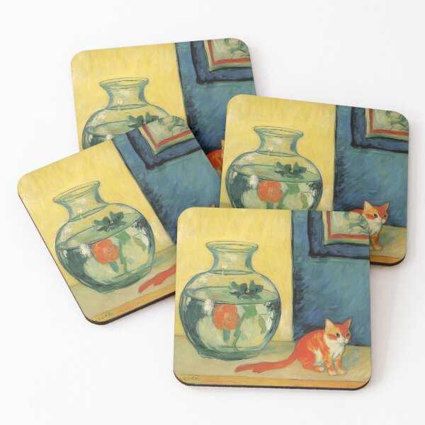 Artikelvorschau, Matisse - Goldfisch und eine Katze Vintage Retro entworfen und verkauft von ballardlois.