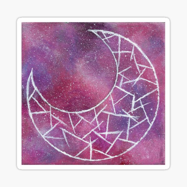 Cosmic Crescent Moon Sticker