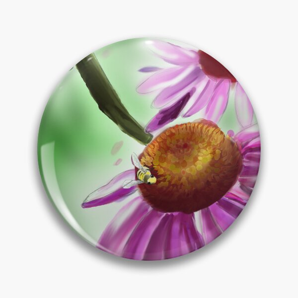 Item preview, Watercolor echinacea flower and bee designed and sold by Rachael Donohue.