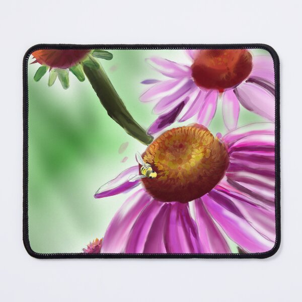 Item preview, Watercolor echinacea flower and bee designed and sold by Rachael Donohue.