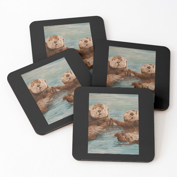 Item preview, Cute otters holding hands 	 	 designed and sold by qrbotebioil57.