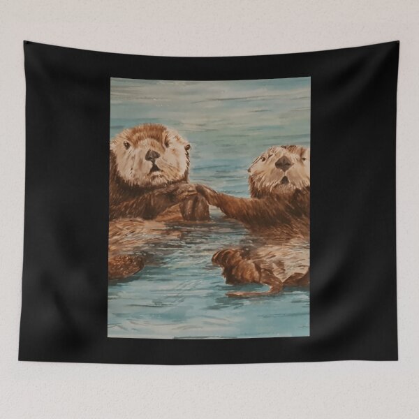 Item preview, Cute otters holding hands 	 	 designed and sold by qrbotebioil57.