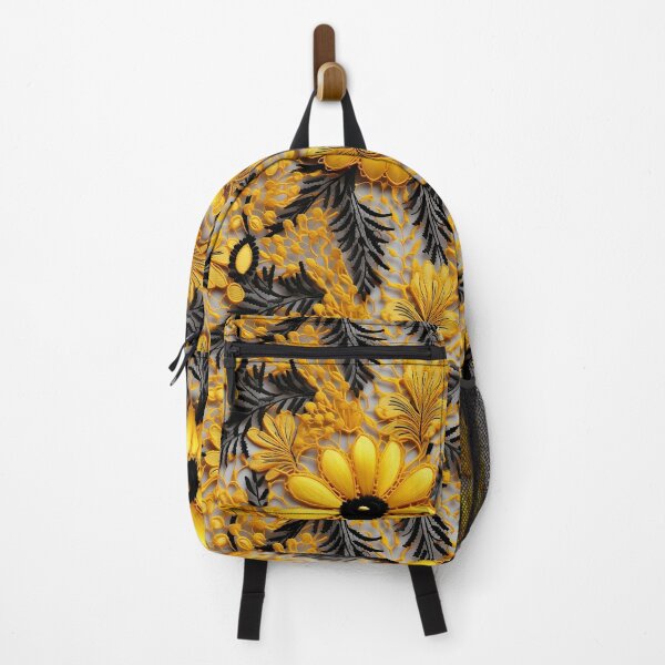 Item preview,  beautiful yellow and black embroidery fresh design pattern  designed and sold by Trendy-Artistry.
