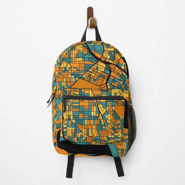 Item preview, Perth Map Pattern in Orange & Teal designed and sold by PatternMaps.