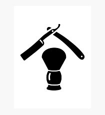 Shaving razor brush Photographic Print
