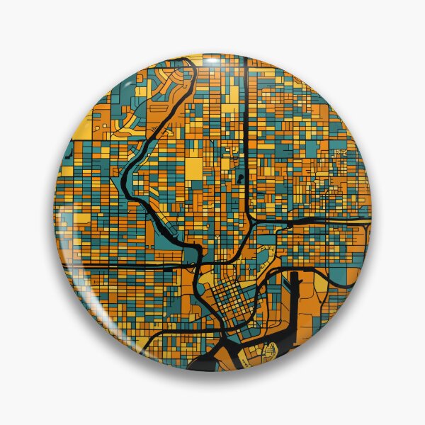 Artikelvorschau, Tampa-Kartenmuster in Orange und Blaugrün entworfen und verkauft von PatternMaps.