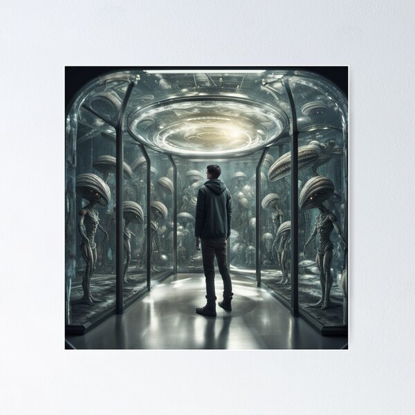 Aliens visit a Human Zoo Poster