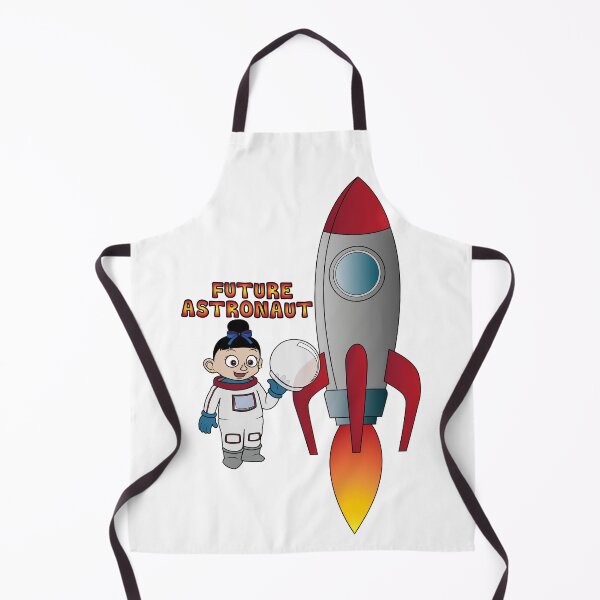 Item preview, 'Future Astronaut' Girl with Rocket (Black Hair) designed and sold by ThingsByNin.