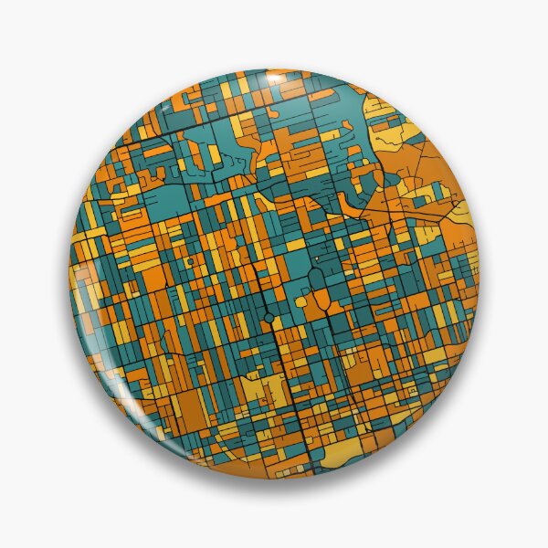Item preview, Toronto Map Pattern in Orange & Teal designed and sold by PatternMaps.