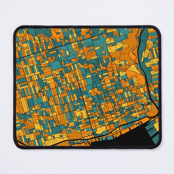 Item preview, Toronto Map Pattern in Orange & Teal designed and sold by PatternMaps.