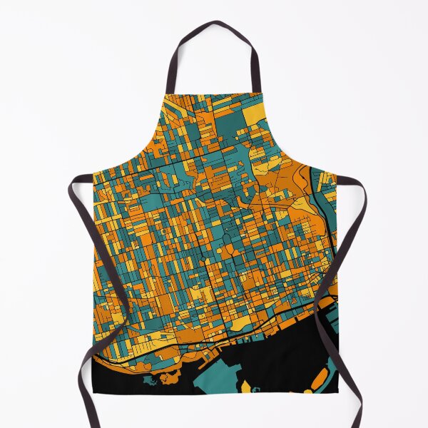 Item preview, Toronto Map Pattern in Orange & Teal designed and sold by PatternMaps.