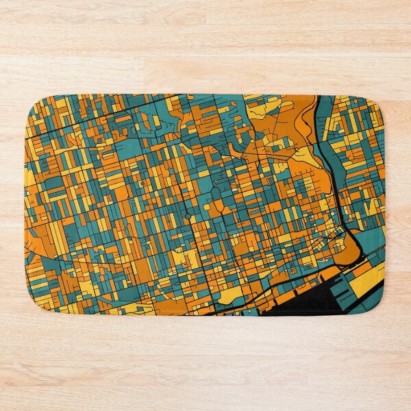Item preview, Toronto Map Pattern in Orange & Teal designed and sold by PatternMaps.