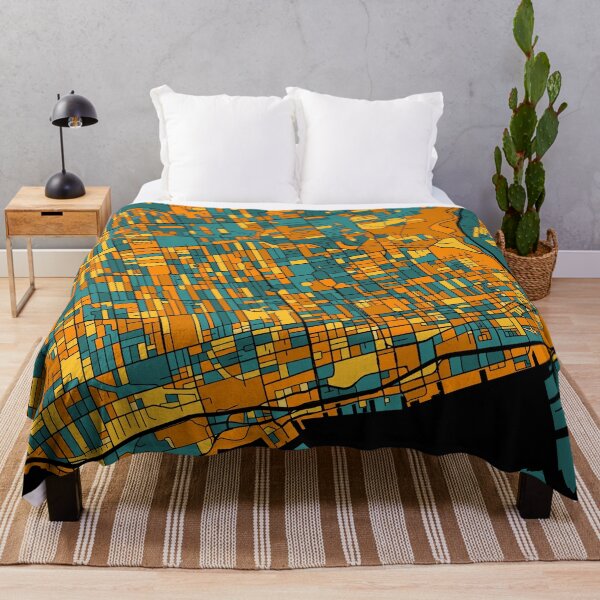 Item preview, Toronto Map Pattern in Orange & Teal designed and sold by PatternMaps.