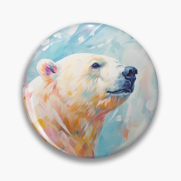 Item preview, A colourful oil painting of a polar bear looking to the right designed and sold by Elindith.